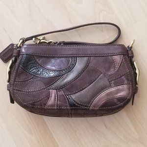 Coach Leather patchwork wristlet